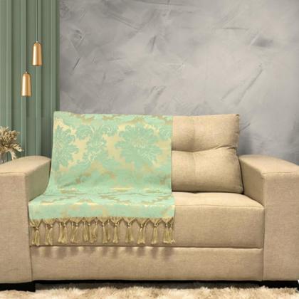 Imagem de Kit Manta Xale Para Sofá 4,00 X 2,80 Metros Com 4 Capas de Almofada