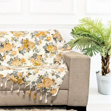 Imagem de Kit Manta Xale Para Sofá 4,00 X 2,80 Metros Com 4 Capas de Almofada