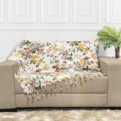 Imagem de Kit Manta Xale Para Sofá 4,00 X 2,80 Metros Com 4 Capas de Almofada