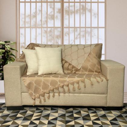Imagem de Kit Manta Xale Para Sofá Decoração Casa 1,40 X 1,80 Com 2 Capas Para Almofada