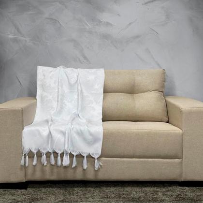Imagem de Kit Manta Xale para Sofá e Cama Jaquard com 2 Capas de almofadas