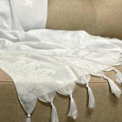 Imagem de Kit Manta Xale para Sofá e Cama Jaquard com 2 Capas de almofadas