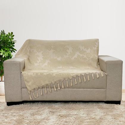 Imagem de Kit Manta Xale para Sofá e Cama Jaquard com 2 Capas de almofadas