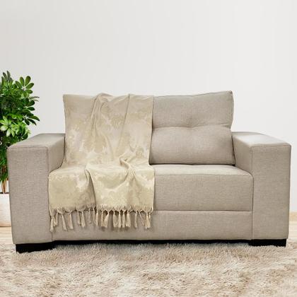 Imagem de Kit Manta Xale para Sofá e Cama Jaquard com 2 Capas de almofadas