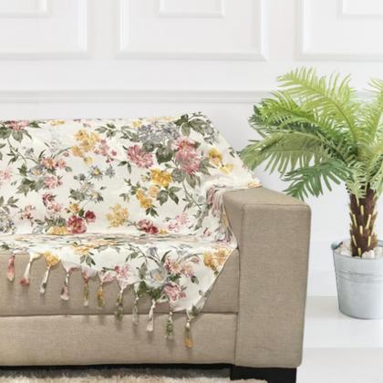 Imagem de Kit Manta Xale para Sofá e Cama Jaquard com 2 Capas de almofadas