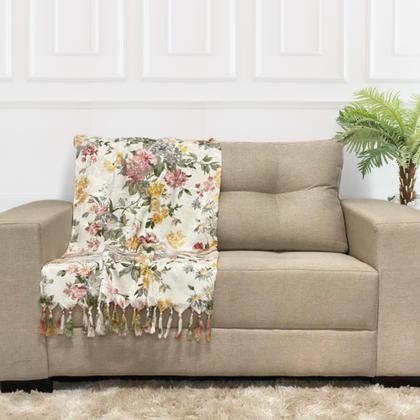 Imagem de Kit Manta Xale para Sofá e Cama Jaquard com 2 Capas de almofadas