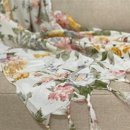 Imagem de Kit Manta Xale para Sofá e Cama Jaquard com 2 Capas de almofadas