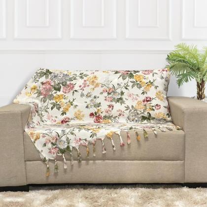 Imagem de Kit Manta Xale para Sofá e Cama Jaquard com 2 Capas de almofadas