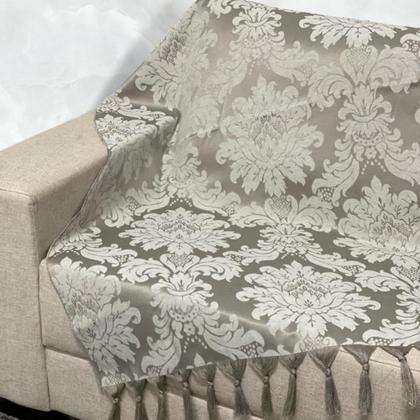 Imagem de Kit Manta Xale para Sofá e Cama Jaquard com 2 Capas de almofadas