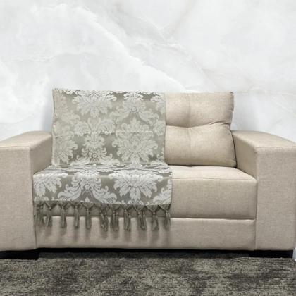 Imagem de Kit Manta Xale para Sofá e Cama Jaquard com 2 Capas de almofadas