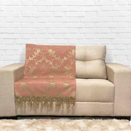 Imagem de Kit Manta Xale para Sofá e Cama Jaquard com 2 Capas de almofadas