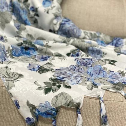 Imagem de Kit Manta Xale para Sofá e Cama Jaquard com 2 Capas de almofadas