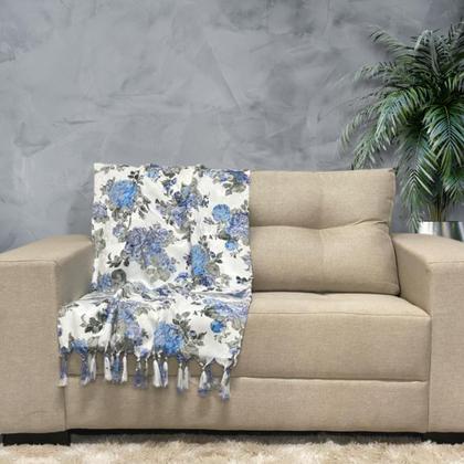 Imagem de Kit Manta Xale para Sofá e Cama Jaquard com 2 Capas de almofadas