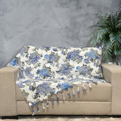 Imagem de Kit Manta Xale para Sofá e Cama Jaquard com 2 Capas de almofadas