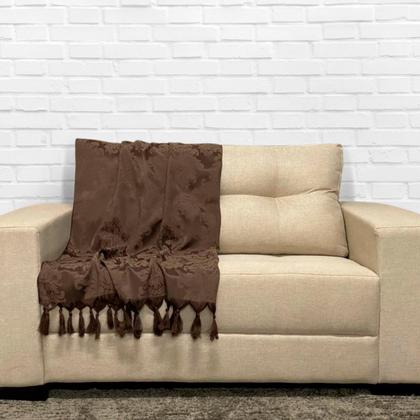 Imagem de Kit Manta Xale para Sofá e Cama Jaquard com 2 Capas de almofadas