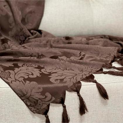 Imagem de Kit Manta Xale para Sofá e Cama Jaquard com 2 Capas de almofadas