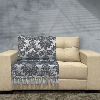 Imagem de Kit Manta Xale para Sofá e Cama Jaquard com 2 Capas de almofadas