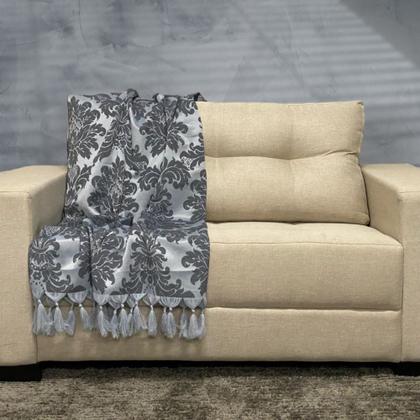 Imagem de Kit Manta Xale para Sofá e Cama Jaquard com 2 Capas de almofadas