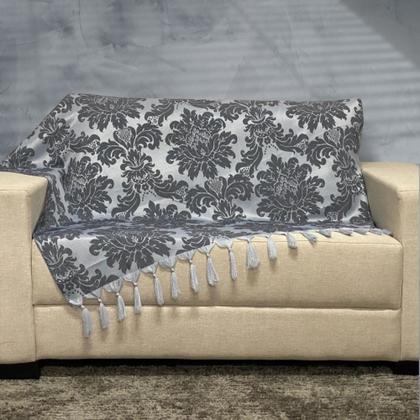 Imagem de Kit Manta Xale para Sofá e Cama Jaquard com 2 Capas de almofadas