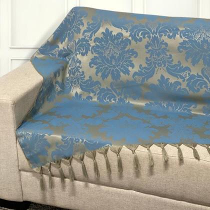 Imagem de Kit Manta Xale para Sofá e Cama Jaquard com 2 Capas de almofadas