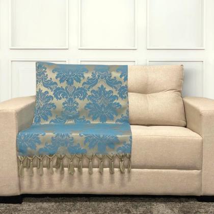 Imagem de Kit Manta Xale para Sofá e Cama Jaquard com 2 Capas de almofadas