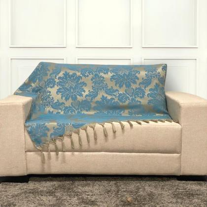 Imagem de Kit Manta Xale para Sofá e Cama Jaquard com 2 Capas de almofadas