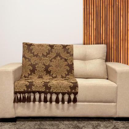 Imagem de Kit Manta Xale para Sofá e Cama Jaquard com 2 Capas de almofadas