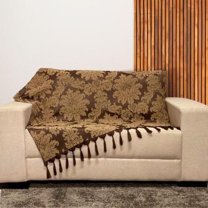 Imagem de Kit Manta Xale para Sofá e Cama Jaquard com 2 Capas de almofadas