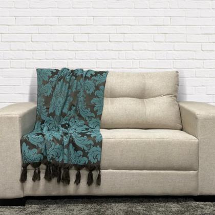 Imagem de Kit Manta Xale para Sofá e Cama Jaquard com 2 Capas de almofadas