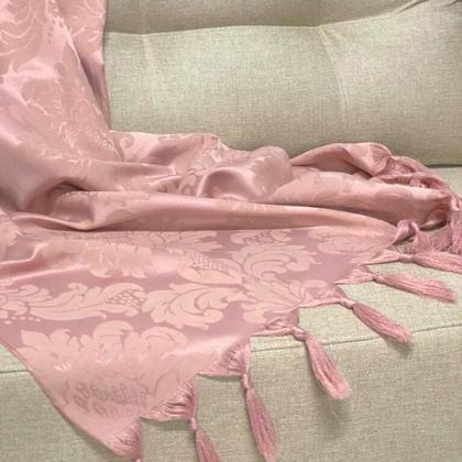 Imagem de Kit Manta Xale para Sofá e Cama Jaquard com 2 Capas de almofadas