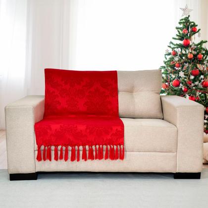 Imagem de Kit Manta Xale Sofá Natal com 3 capas de Almofadas Quadrada e Quebra Rim