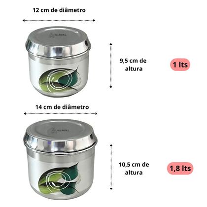 Imagem de Kit Mantimentos Com 5 Peças Organizador Pote Flor Verde Decorado Conjunto Arroz Açúcar Café Farinha