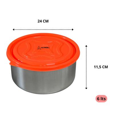 Imagem de Kit Mantimentos Com 5 Peças Prata/Laranja Organizador Pote Conjunto Arroz Açúcar Café Farinha