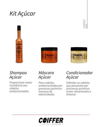 Imagem de Kit Manutenção Açúcar 3itens Coiffer Maciez e Brilho