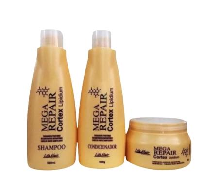 Imagem de Kit Manutenção + Mascara 1kg  Mega Repair Córtex Lipidium Life Hair