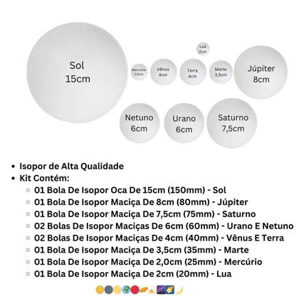Imagem de Kit Maquete Sistema Solar com 10 Planetas em Isopor