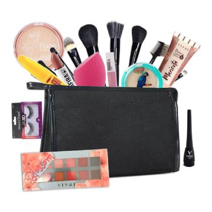 Imagem de Kit Maquiagem Completo Necessaire e Paleta Ruby Rose 28