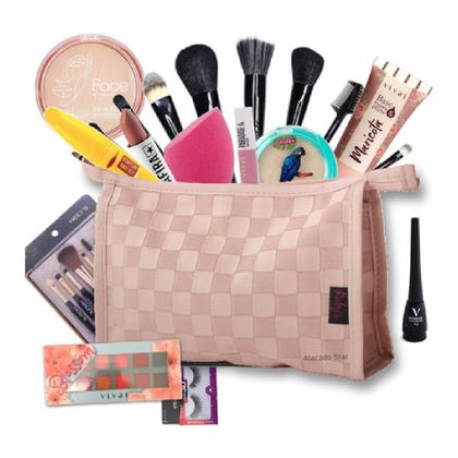 Imagem de Kit Maquiagem Completo Necessaire e Paleta Ruby Rose 28