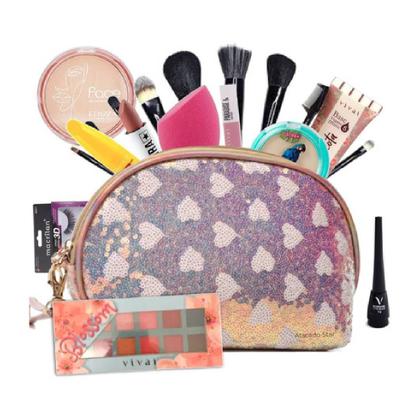 Imagem de Kit Maquiagem Completo Necessaire Paleta Ruby Rose Essencial