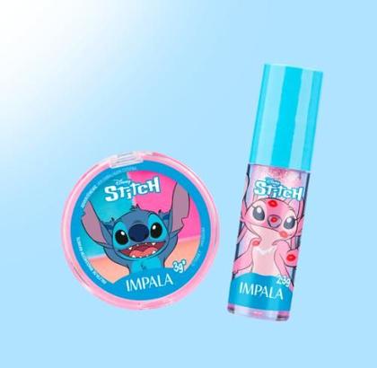 Imagem de Kit Maquiagem e Brilho Labial Angel Infantil - Impala Disney Stitch