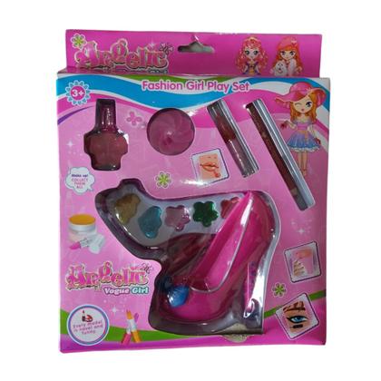 Imagem de Kit Maquiagem Infantil Rosa Pink Formato de Sapato Estojo