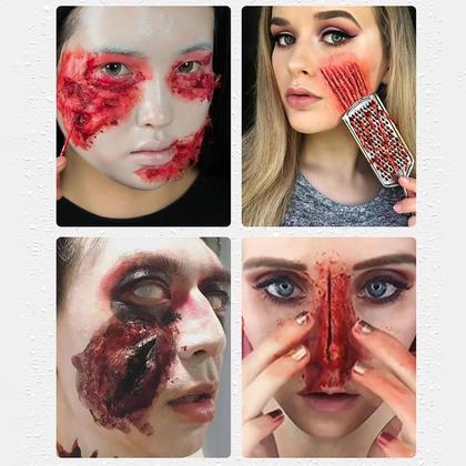 Imagem de Kit Maquiagem Pro Fake Scar Halloween Machucado Sangue Falso