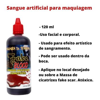 Imagem de Kit Maquiagem Pro Fake Scar Halloween Machucado Sangue Falso