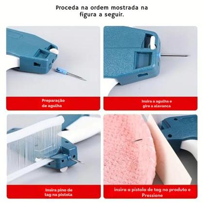 Imagem de Kit Maquina Aplicador De Tag Pin 1000 Etiquetas de Preço Código 5 Agulhas Reposição 5000 Pinos 25mm