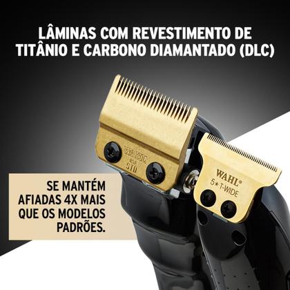 Imagem de Kit Maquina de Cortar Cabelo e Acabamento Barber Combo Sem Fio Wahl Bivolt