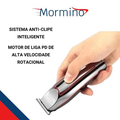 Imagem de KIT Maquina De Cortar Cabelo Kemei Recarregável C/Nécessaire