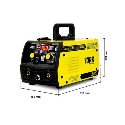 Imagem de Kit maquina de solda tork inversora cimets-7160/1k-bv bivolt mig/tig/mma 160a com máscara de solda