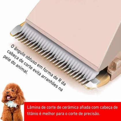 Imagem de Kit Maquina Tosa Cão Cortador Pelo Animal Pets Pente Lixa FZF-230 BIVOLT