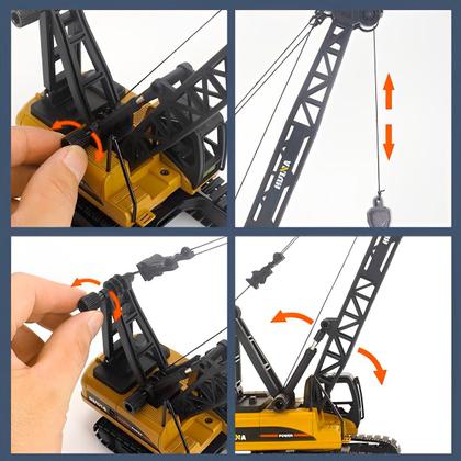 Kit Maquinas Guindaste Rolo Compactador Caminhão Top Patrola Construção Brinquedo - Huina Toys Imagem de Kit Maquinas Guindaste Rolo Compactador Caminhão Top Patrola Construção Brinquedo