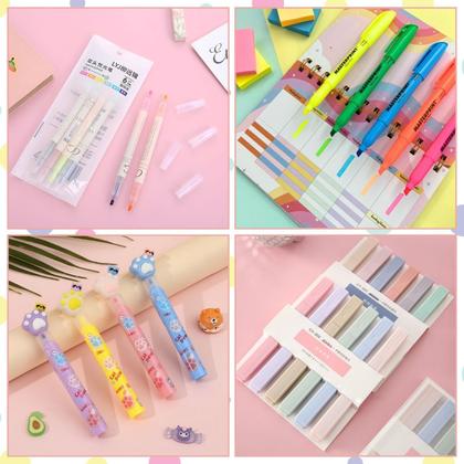 Imagem de Kit Marca Texto 6 Cores Tons Neon Pastel - Escolha Seu Kit